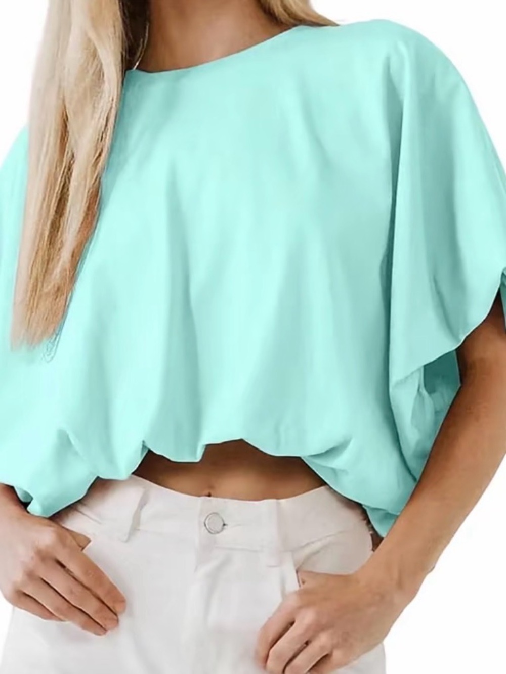 ✨BRAND NEW ✨Women's Crewneck Top Short Sleeve Casual Loose Cropped
